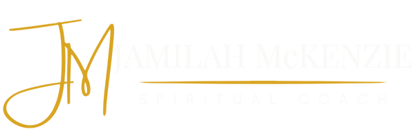 Jamilah McKenzie Spiritual Coaching logo – signature style JM initials.