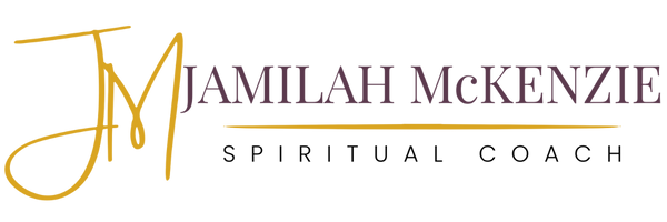 Jamilah McKenzie Spiritual Coach logo – signature style JM initials.